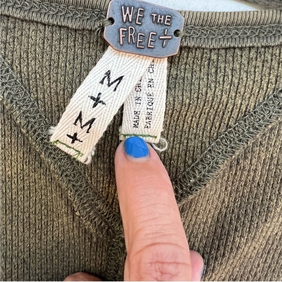 Free People Tops Art School Thermal Shirt Boho Medium we the free - Picture 4 of 5